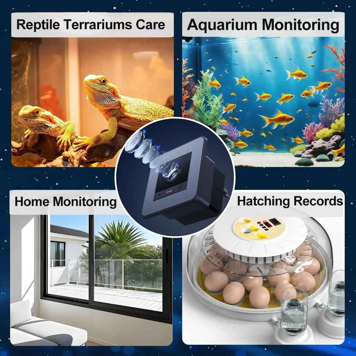 2K HD Aquarium & Terrarium Camera w/ Night Vision, Audio & 32GB Card