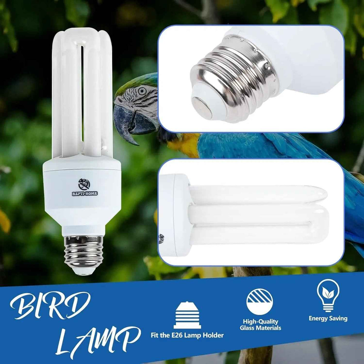 20W Full-Spectrum UVA UVB Bird Light Bulb – Compact Lamp